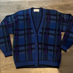 Vintage Pendleton Blue and Purple Wool Sweater